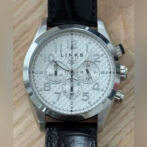 Links of London Chronograph Luxury Men’s Watch Stainless Case White Dial NWOT
